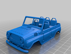 updated 2019 lazy uaz sculptures 4x4 russian military 3d print model - Mito3D