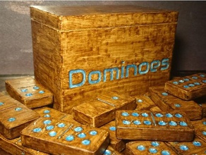 dominoes full 28 piece set storage box professional size games domino game tabletop gaming 3d print model - Mito3D