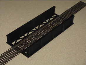 ho escala reta ponte de 7,5 polegadas edifícios e estruturas 3d print model - Mito3D