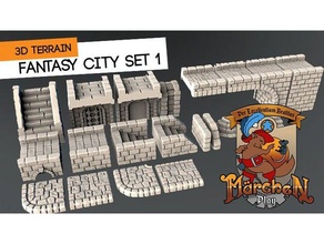 fantasy city set toy & game accessories dnd dungeons dragons frostgrave mordheim terrain wargame 3d print model - Mito3D