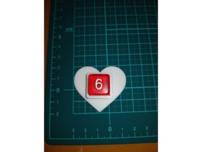 heart shaped 6 sided die holder 16mm dice boardgame boardgames board game roleplaying 3d print model - Mito3D