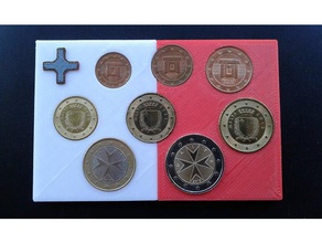malta-Münzen - display board Münzen und Abzeichen eurorack euro-Münzen malta 3d print model - Mito3D