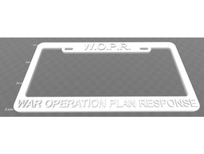 wopr - guerra operação de plano resposta da placa licença do quadro sinais e logotipos jogos 3d print model - Mito3D