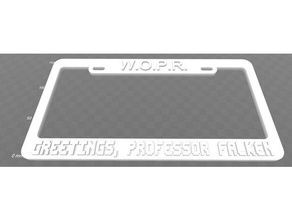 wopr - saluti del professor falken license plate frame segni e loghi giochi di guerra 3d print model - Mito3D