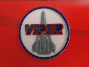 galactica viper badge pièces et badges insigne battlestar la vipère 3d print model - Mito3D