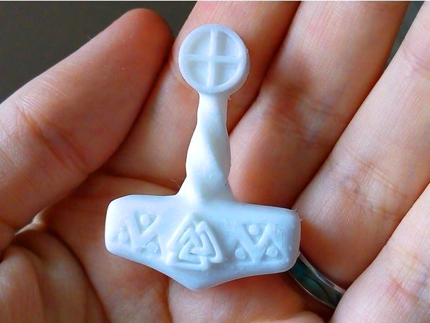mjolnir de thor hammer joyería asatru europea martillo el pagano historia hrungnir la mitología nórdicos norse paganos colgante thors valknut 3D print model - Mito3D