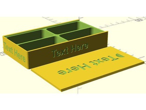 sliding lid box text organization customizable organizer parametric 3d print model - Mito3D