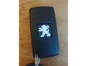 peugeot logo flip chiave automotive 3d print model - Mito3D