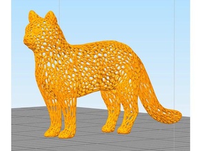 cat - voronoi style animals animal katze pets design 3d print model - Mito3D