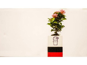 Stampato in 3d di auto irrigazione fioriera La stampa vaso fiori fioriere pot 3d print model - Mito3D
