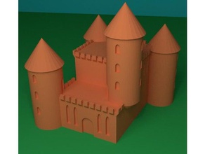 mini tiny castle buildings & structures 3d print model - Mito3D