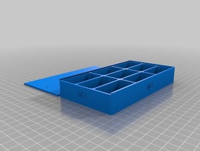 coperchio scorrevole box m3 3x3 organizzazione su misura 3d print model - Mito3D