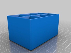 6 section bottomless organizer containers 3d print model - Mito3D