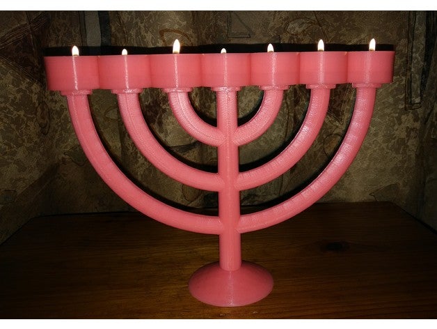 menorah tealights holder decor candleholder candle tealight 3D print model - Mito3D