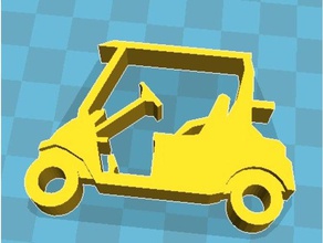 golf cart keychain keychains 3d print model - Mito3D