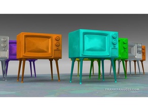 de la vieille école télévision modèle meubles crt poupée l'électronique réplique simple stylisé vintage millésime l'informatique 3d print model - Mito3D