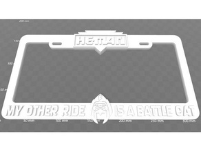 he-man my other ride battle cat license plate frame signs & logos 3d print model - Mito3D