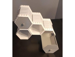 economical interlocking hex drawers organization box desk desktop organizer drawer hexagon storage mini monoprice office decor openscad 3d print model - Mito3D