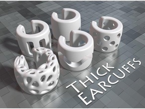 thick ear cuffs earrings accessory earring voronoi wearable 3d print model - Mito3D