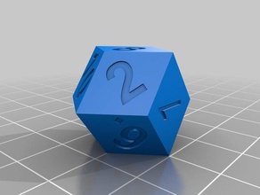 eşkenar dodecahedron d12 zar 3d print model - Mito3D