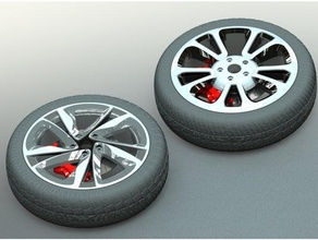 car rim collection set 2 automotive mechanical remote control rims 3d print model - Mito3D