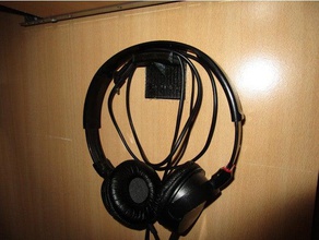 headphones holder wall mount sony logo audio desk leg plate stand table 3d print model - Mito3D