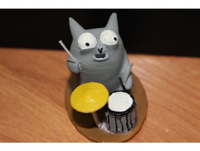 pie de gato juegos y juguetes ba-dum-tss cat meme 3d print model - Mito3D