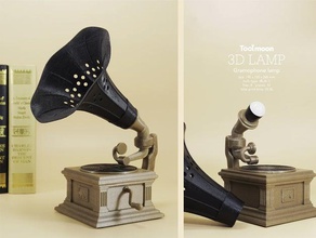 gramophone lamp decor bar bulb decoration gift home light retro tbulb toolmoon 3d print model - Mito3D