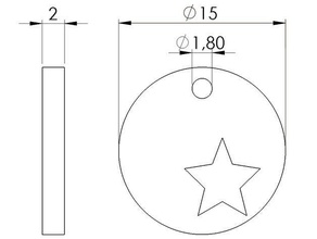 round pendant star jewelry pendentif 3d print model - Mito3D