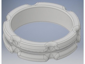 4 artistic rings ring 3d print model - Mito3D
