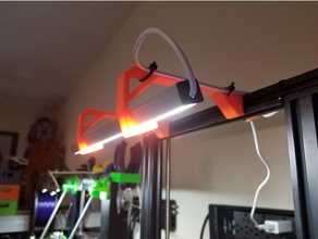 ender 3 led light bar holder 3d printer accessories 2020 extrusion 20mm creality 3d print model - Mito3D