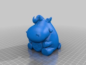 pummeleinhorn Modelle Charakter mollig coockie Niedlich einhorn Abbildung Figur hippo untersetzt pummelfee Einhorn 3d print model - Mito3D