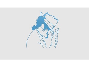 michael jackson 3d-drucken logo Musik auf der Schablone jahrgang 3d print model - Mito3D