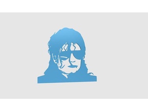 michael jackson visage L'impression 3d logo de la musique étoiles vintage 3d print model - Mito3D