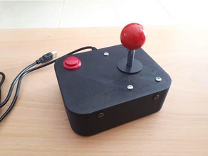 arcade joystick usb - un pulsante di sinistra video giochi amiga atari st c64 retrogaming 3d print model - Mito3D