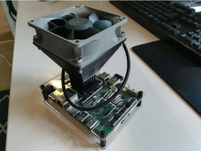 udoo x86 monter un ventilateur de 80mm l'électronique montage du 3d print model - Mito3D