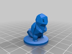 low-poly squirtle base creatures pokemon figures go 3d print model - Mito3D
