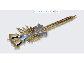 damaged x-blade props cosplay prop weapon disney keyblade kingdom hearts sword 3d print model - Mito3D