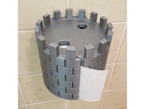 rouleau de papier toilette titulaire la salle bains médiéval pierre tour 3d print model - Mito3D