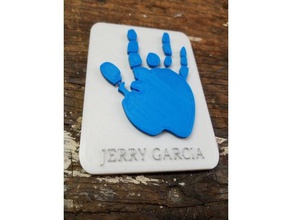 jerry garcia-hand print-plaque-grateful dead Musik 3d print model - Mito3D