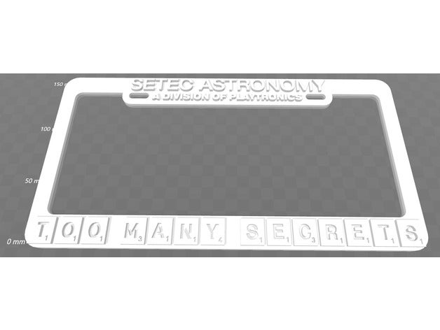 setec astronomy - troppi segreti license plate frame segni e loghi scarpe da ginnastica 3D print model - Mito3D