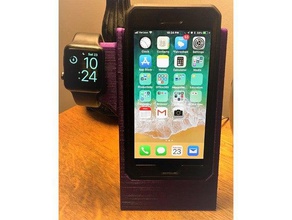 iphone6plus & apple watch soporte de carga el teléfono móvil 3d print model - Mito3D