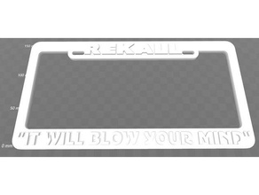 rekall - blow your mind license plate frame total recall signs & logos 3d print model - Mito3D