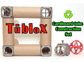 tublox cardboard tube construction set toys block box build building creative easy fun games green kit nerf nosupport playset recycle reuse shelf snap snapfit supportless toy 3d print model - Mito3D