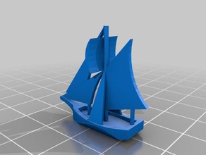 oak & iron sloop toy game accessories 3d print model - Mito3D