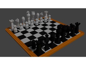 chess set games minimal 3d print model - Mito3D