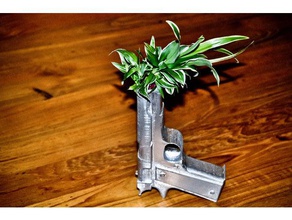 flower gun 3d printing decor pot popular 3d print model - Mito3D