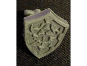 hylian shield botões de punho os acessórios jóias a lenda zelda plástico, botão 3d print model - Mito3D