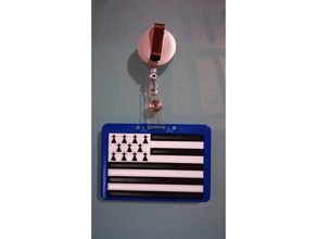 breton drapeau titulaire de la carte accessoires porte-badge crédit id 3d print model - Mito3D