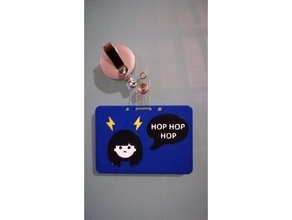 angry girl insignia del titular accesorios enojado porta gafete el de la tarjeta crédito niña hop identificación 3d print model - Mito3D
